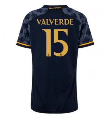 Real Madrid Federico Valverde #15 Koszulka Wyjazdowych Kobiety 2023-24 Krótki Rękaw